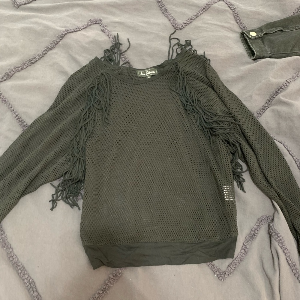 Mesh sweater with fringe from Sam Edelman